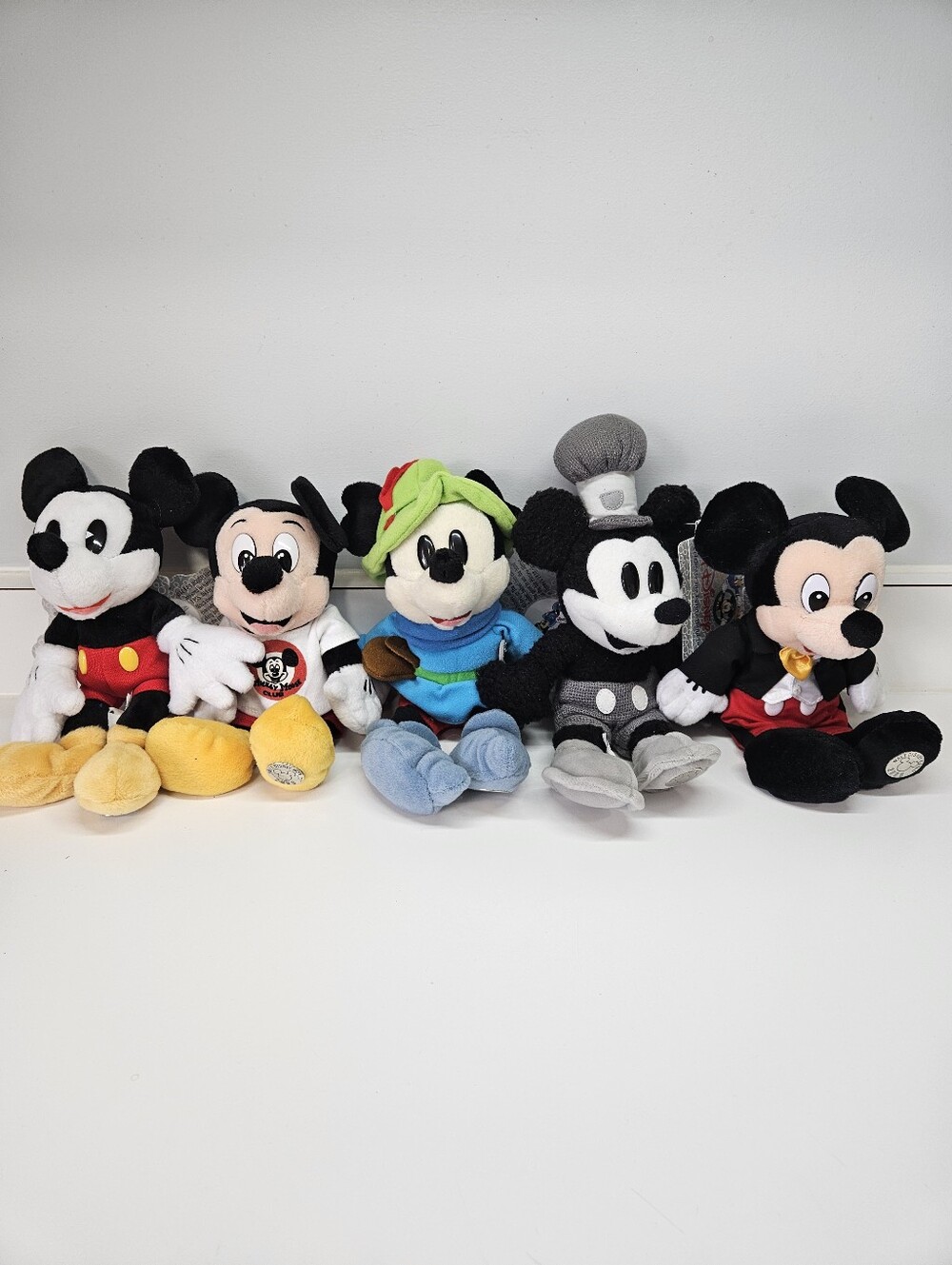 NEW VINTAGE 2000 Millennium Mickey Mouse Plush Beanie Set Steamboat Tailor Club